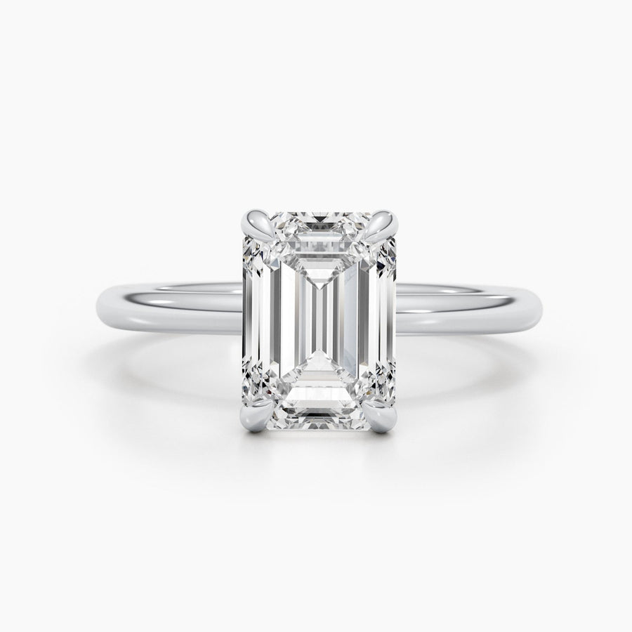 2.58CT emerald solitaire lab grown diamond engagement ring for sale