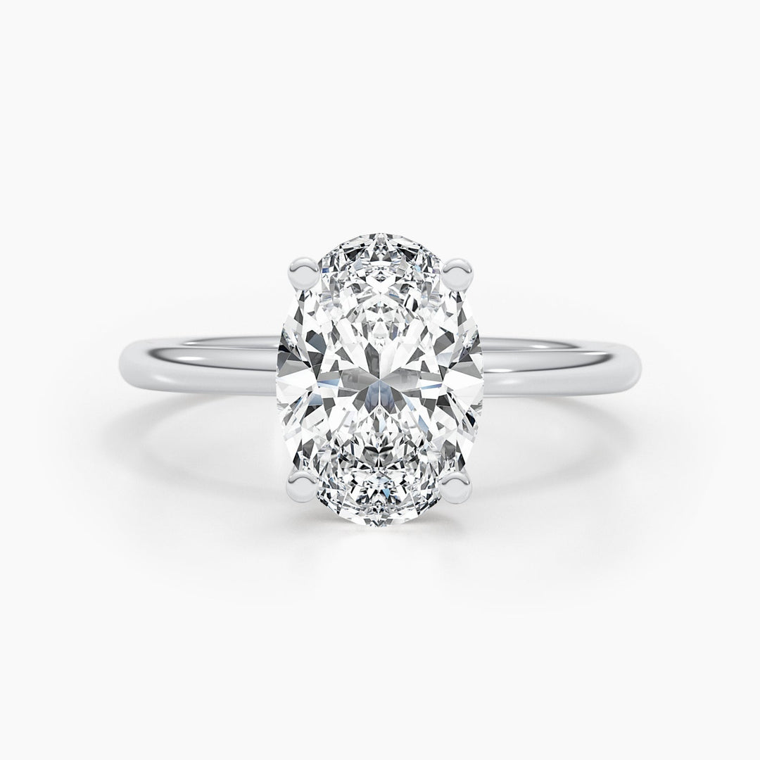 Discover oval hidden halo lab grown diamond engagement ring online