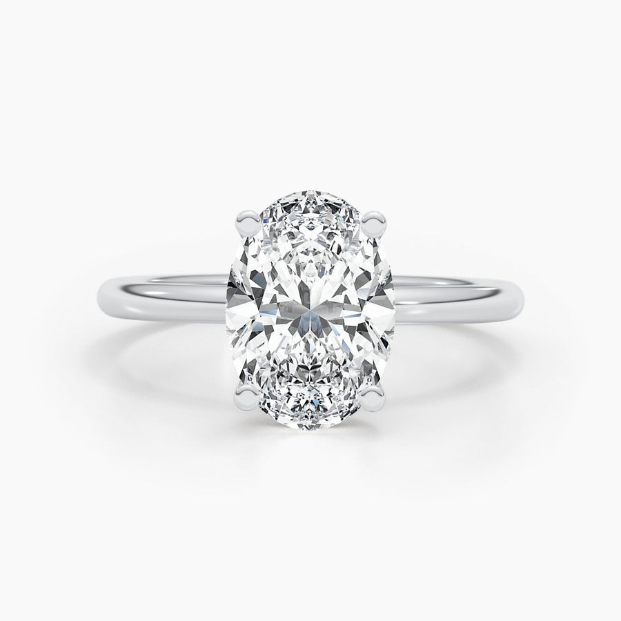 Discover oval hidden halo lab grown diamond engagement ring online