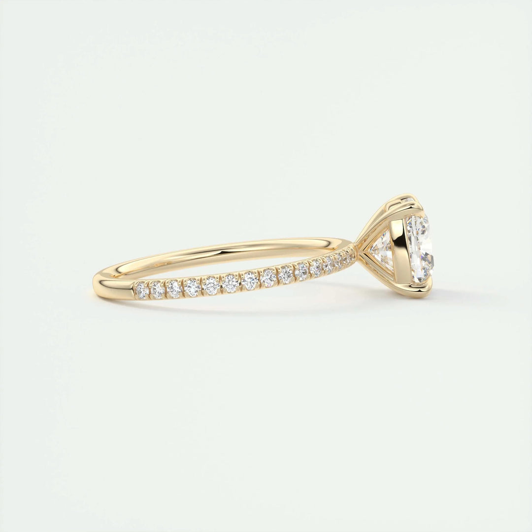 Shop cushion cut pave lab grown diamond engagement ring online