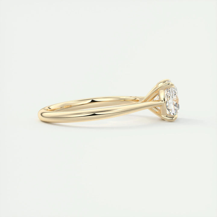 Cushion solitaire ring set with an IGI graded diamond