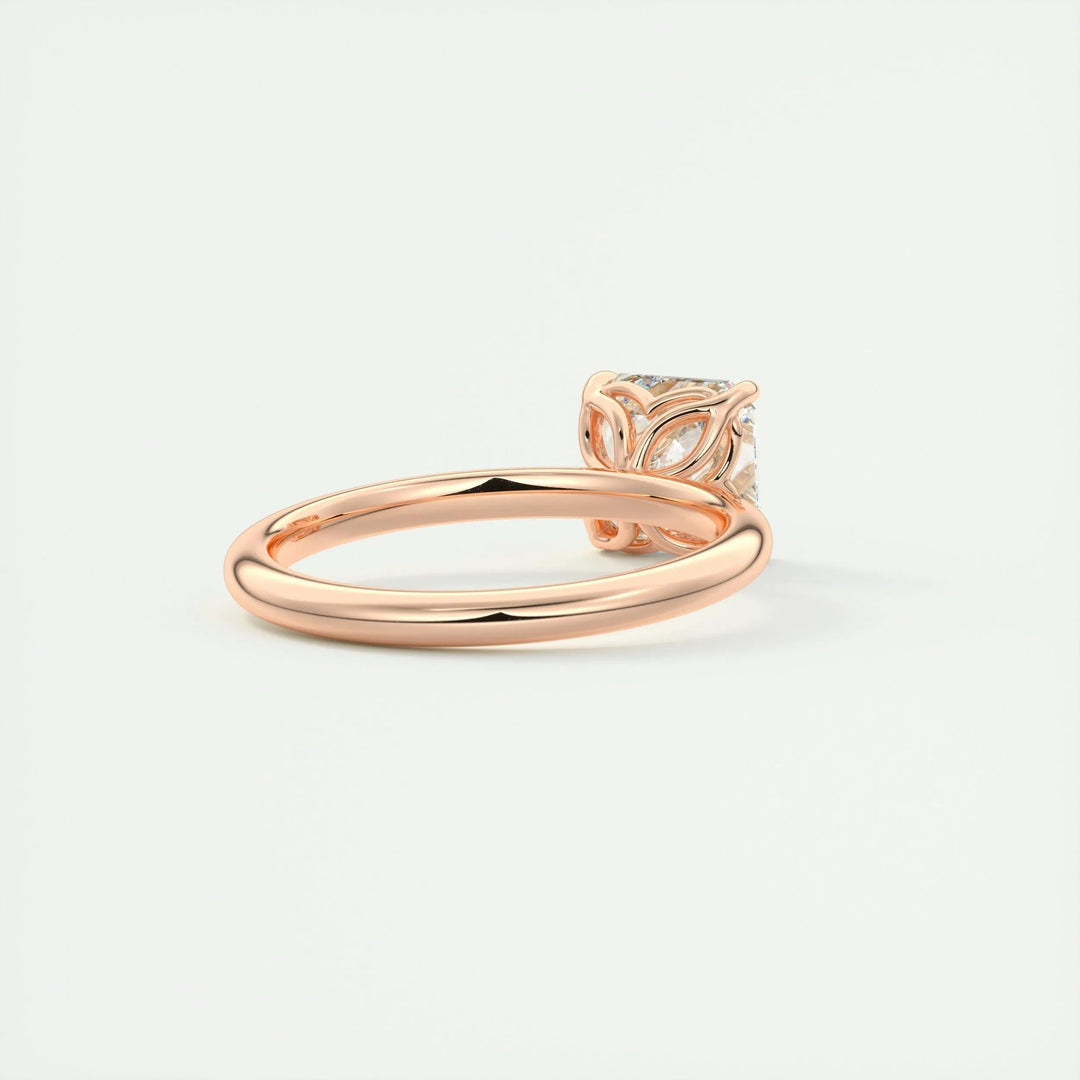 Asscher cut diamond ring worn on hand