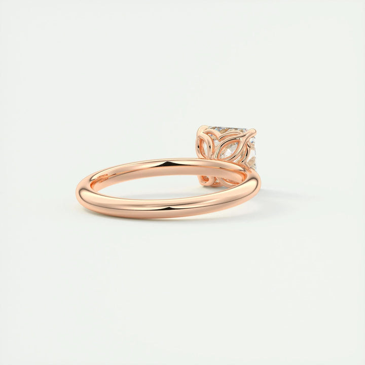 Asscher cut diamond ring worn on hand