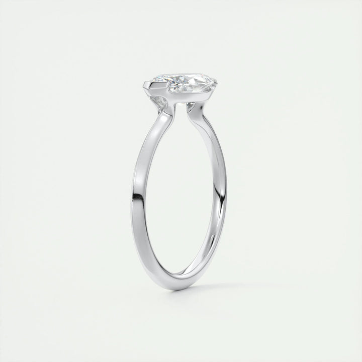 Marquise solitaire engagement ring with brilliant diamond sparkle