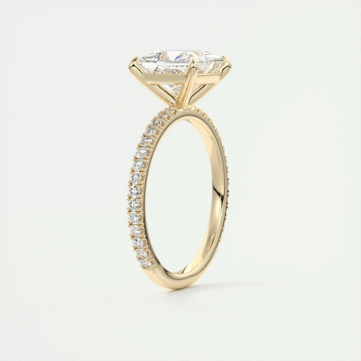 Princess pave engagement ring with brilliant diamond sparkle