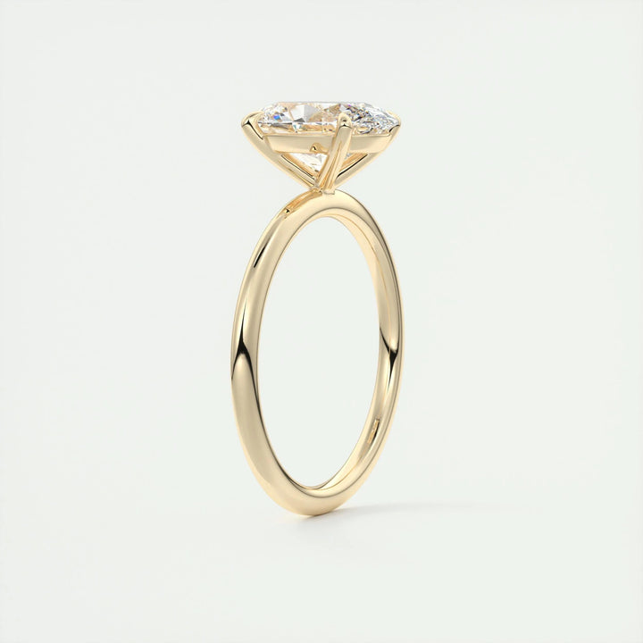 Oval solitaire engagement ring with certified lab grown diamond