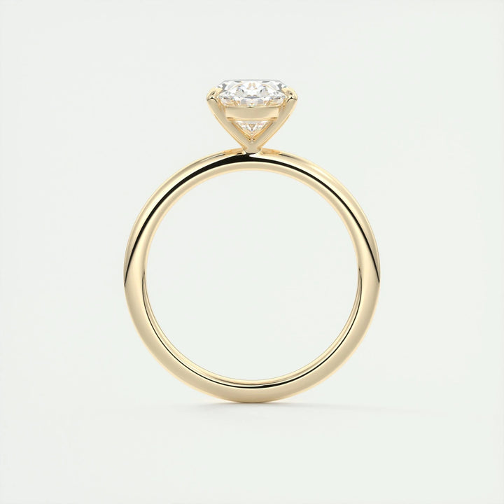 Certified oval cut diamond featured in solitaire engagement ring