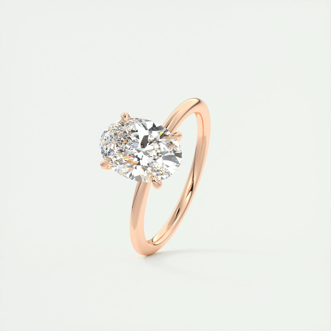 Buy oval cut solitaire diamond engagement ring with free shipping
