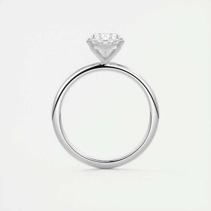 Oval cut diamond ring worn on hand