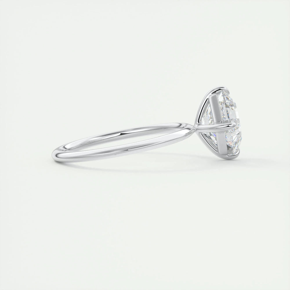 Asscher solitaire engagement ring close-up highlighting diamond sparkle