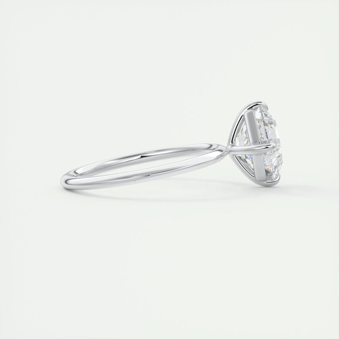 Asscher solitaire engagement ring close-up highlighting diamond sparkle