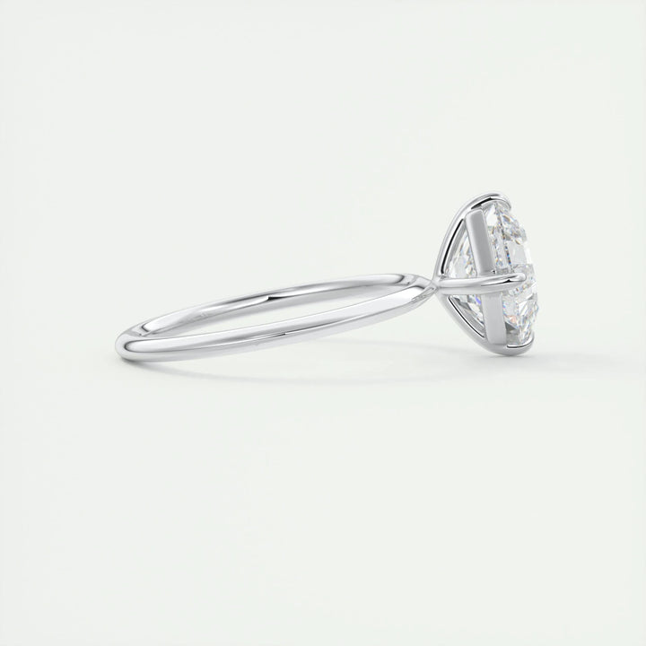 Asscher solitaire engagement ring close-up highlighting diamond sparkle