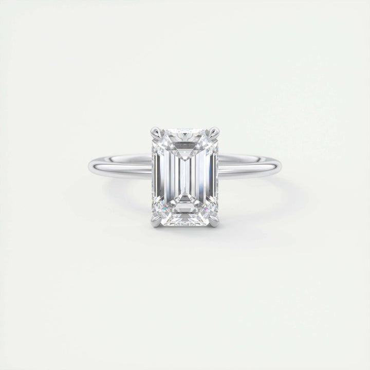 Buy 2CT emerald solitaire lab grown diamond engagement ring online