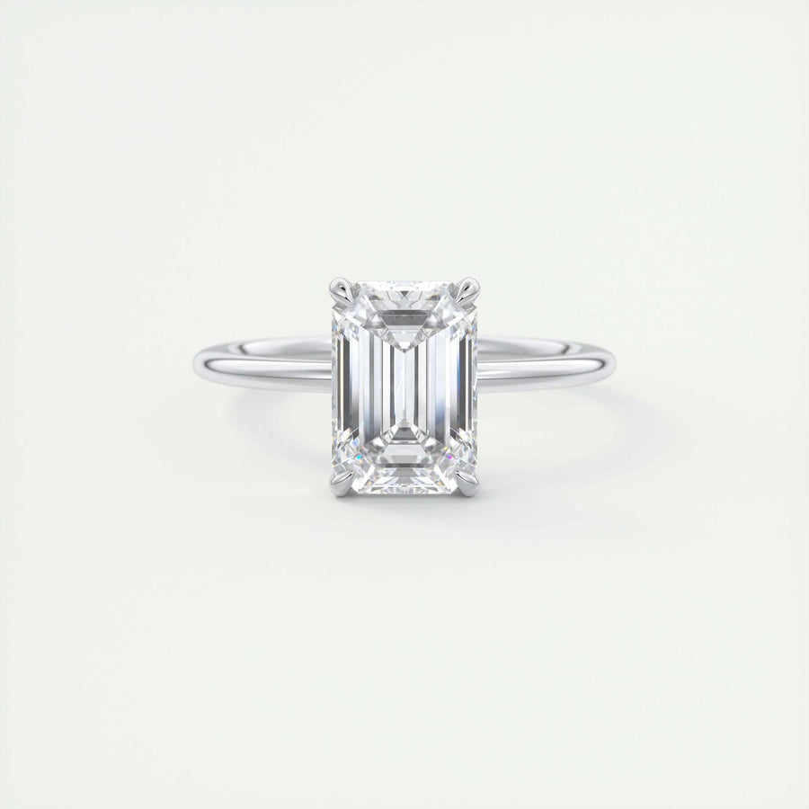 Buy 2CT emerald solitaire lab grown diamond engagement ring online
