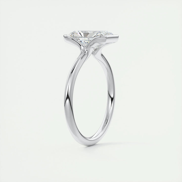 Radiant solitaire engagement ring with brilliant diamond sparkle