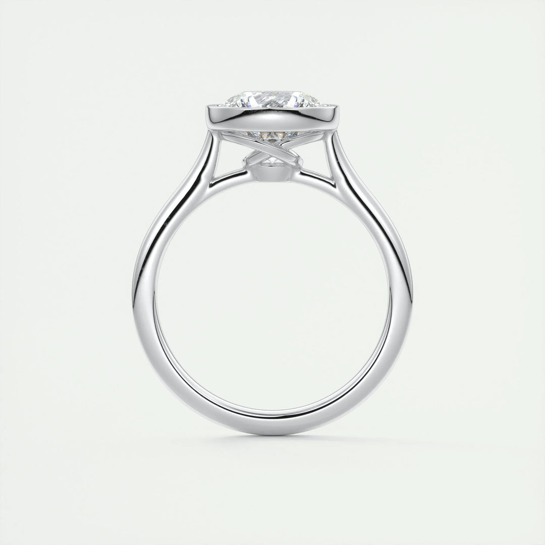 Round bezel engagement ring with brilliant diamond sparkle
