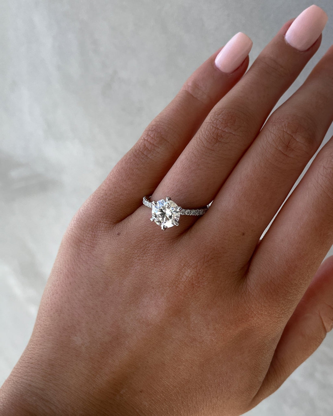 1.80CT round pave lab grown diamond engagement ring for sale