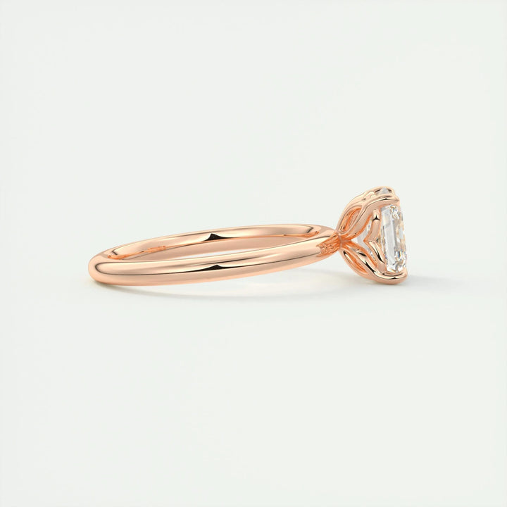 Asscher cut solitaire engagement ring with IGI certified center diamond