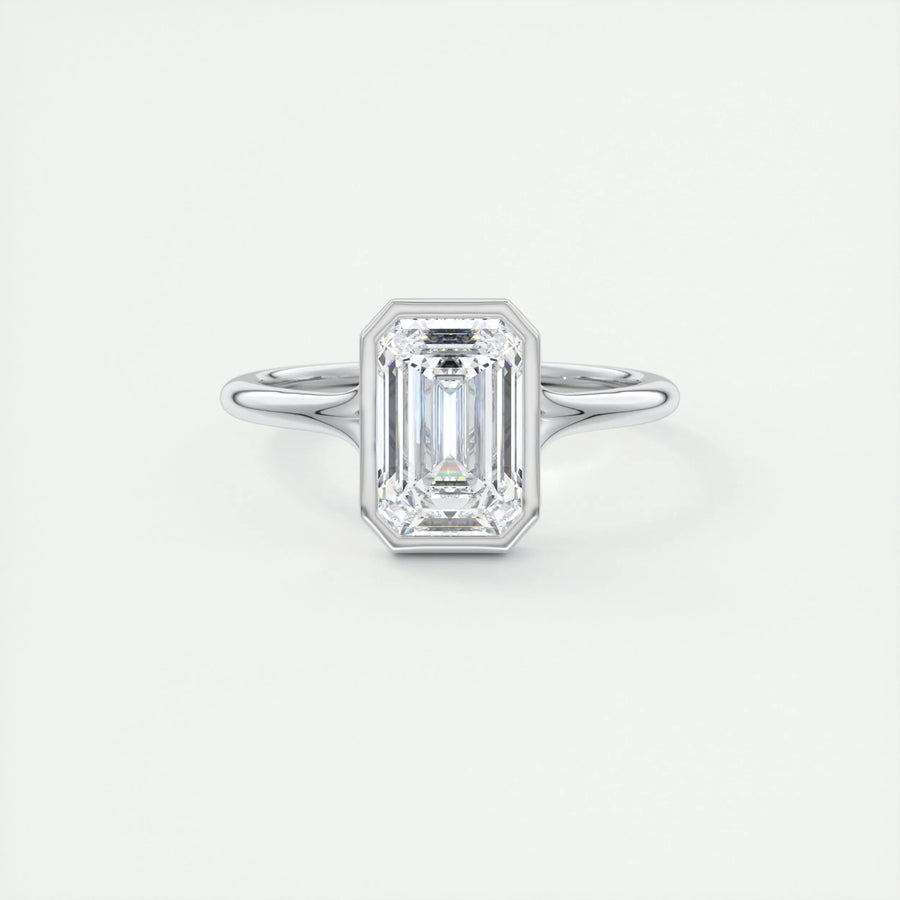 Buy 2CT emerald bezel lab grown diamond engagement ring online