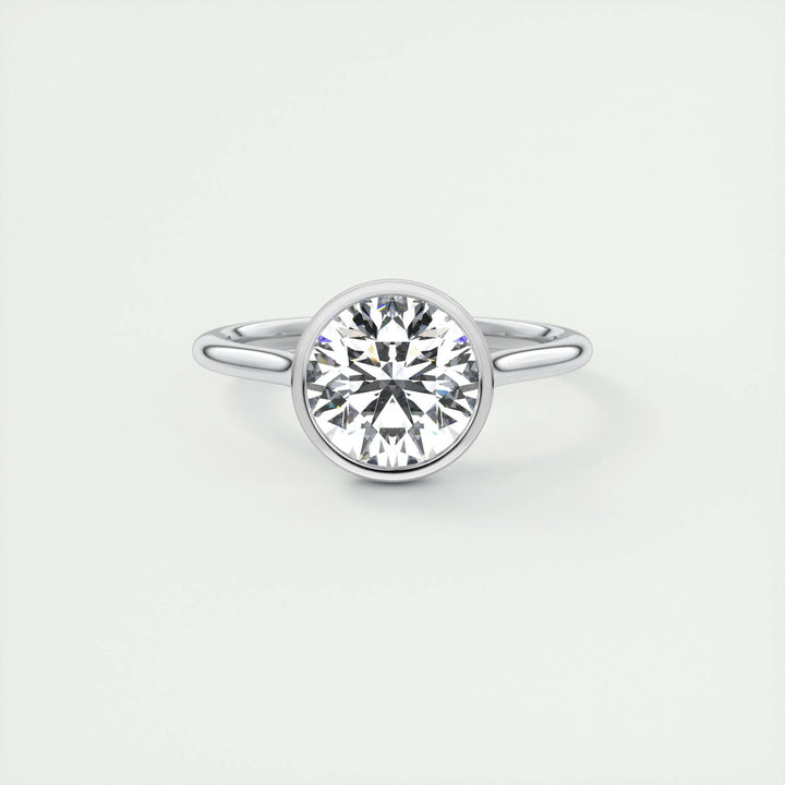 Buy 2CT round bezel lab grown diamond engagement ring online