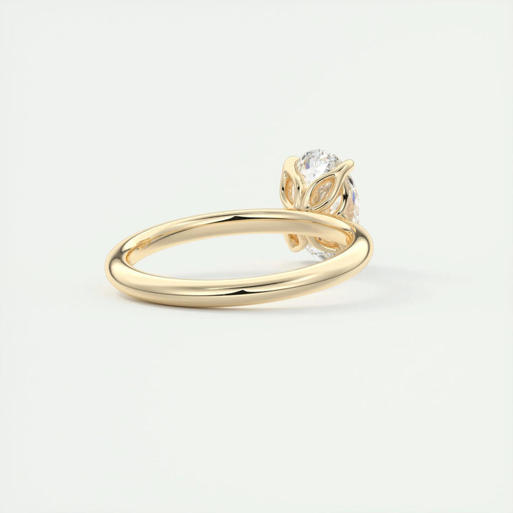 IGI certified oval cut diamond in solitaire engagement ring setting