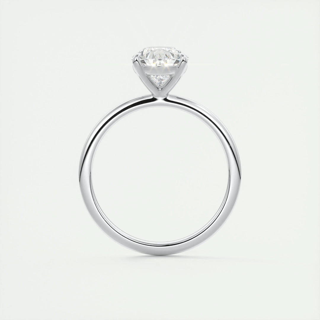 Pear solitaire lab grown diamond ring side profile in gold setting