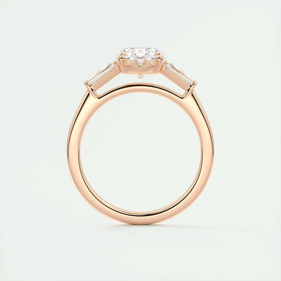 Oval cut engagement ring shown with authenticity certificate