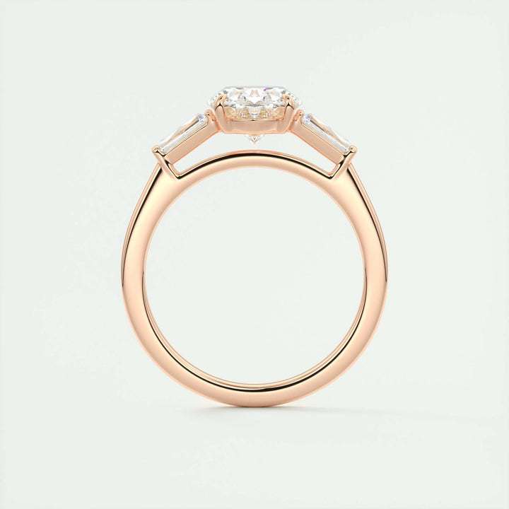Oval cut engagement ring shown with authenticity certificate