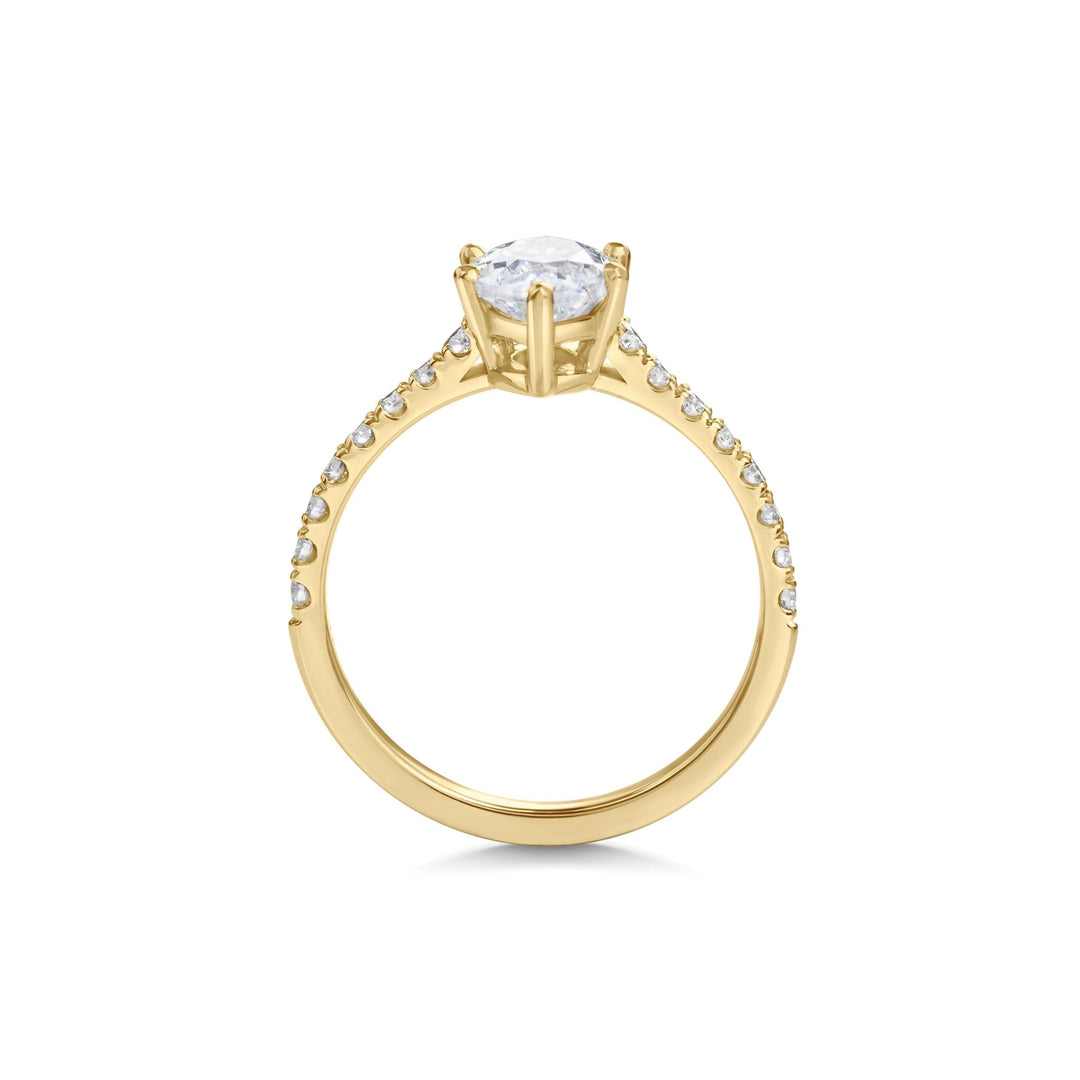 Marquise pave lab grown diamond ring in jewelry gift box