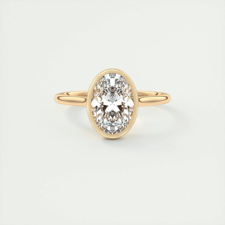 Shop oval cut bezel lab grown diamond engagement ring online