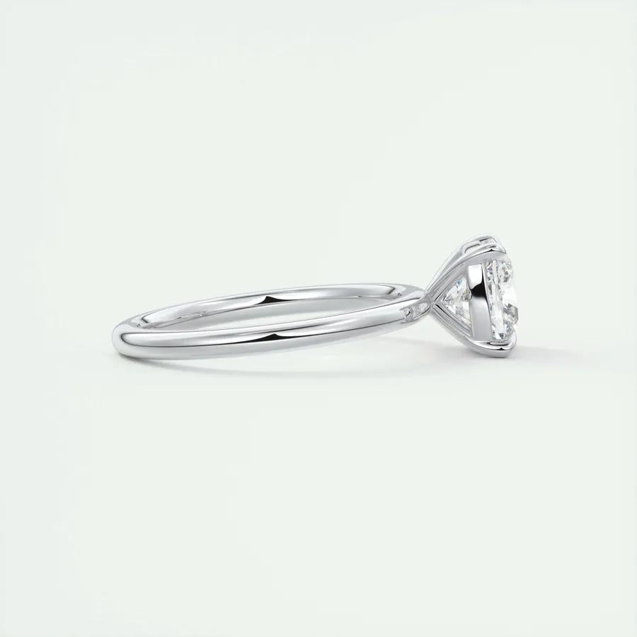 Cushion solitaire engagement ring with certified lab grown diamond