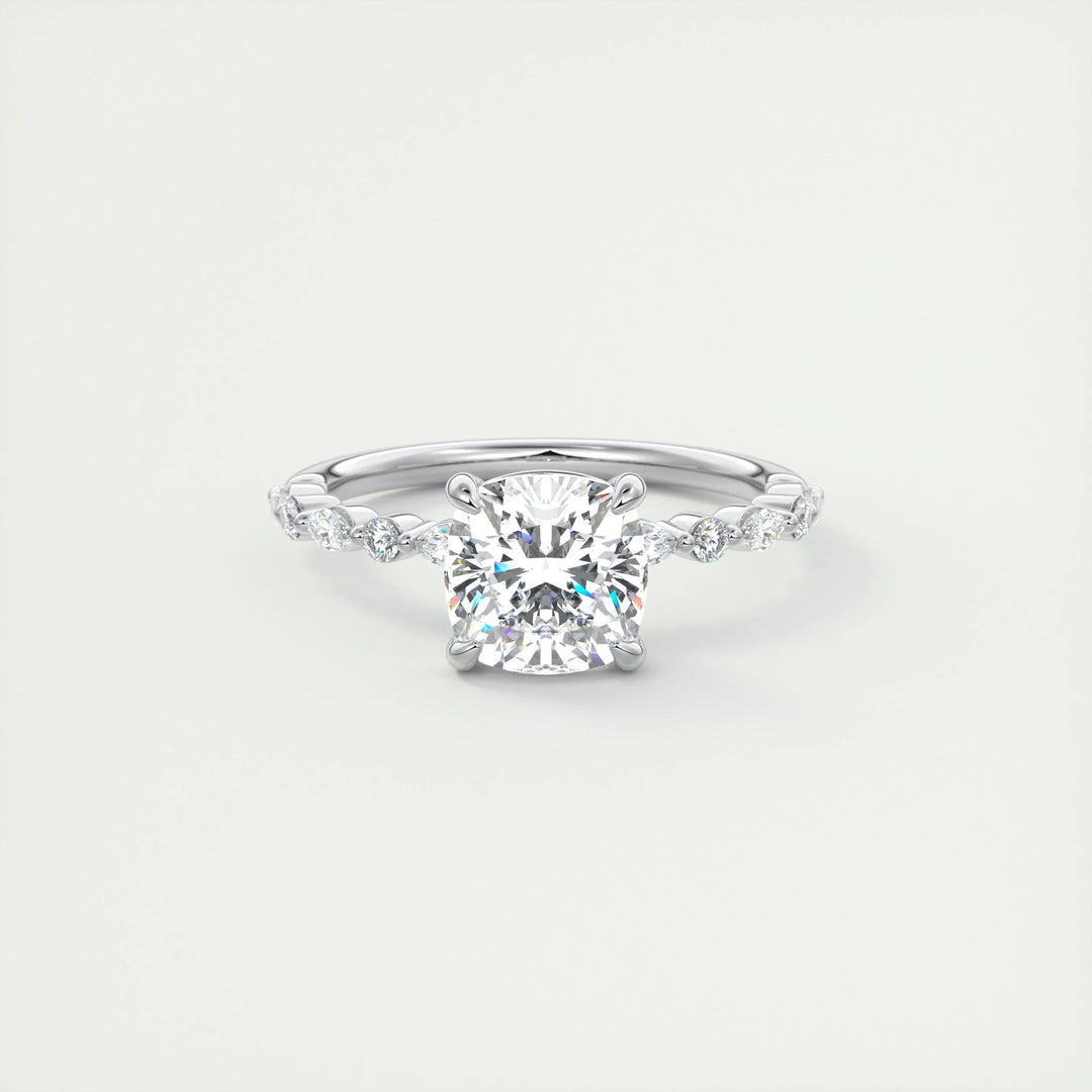 Buy 2CT cushion solitaire lab grown diamond engagement ring online