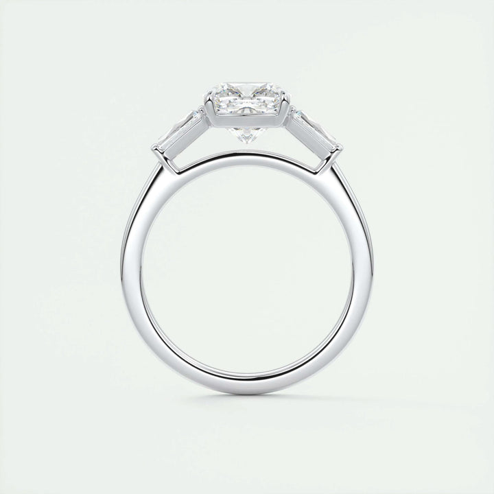 Shop the cushion cut three stone engagement ring collection online