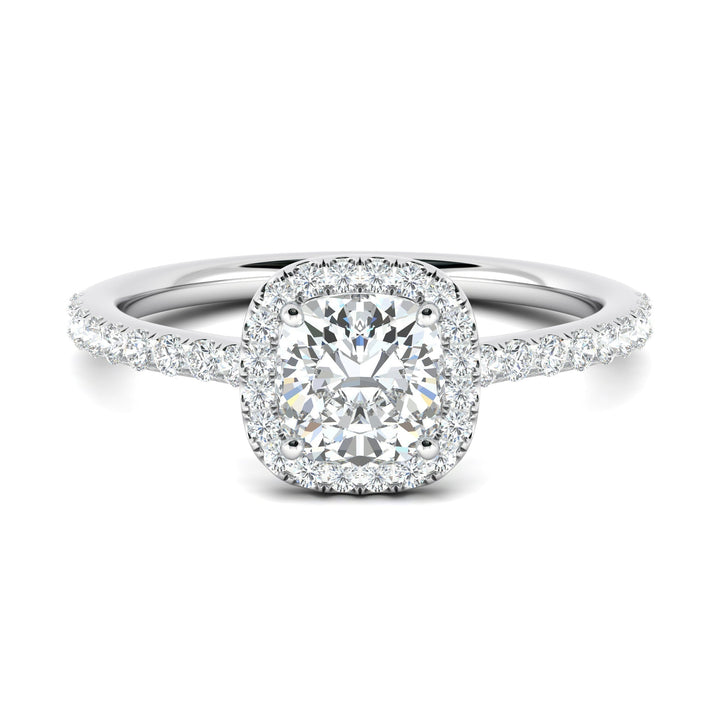 Buy 0.76CT cushion pave lab grown diamond engagement ring online