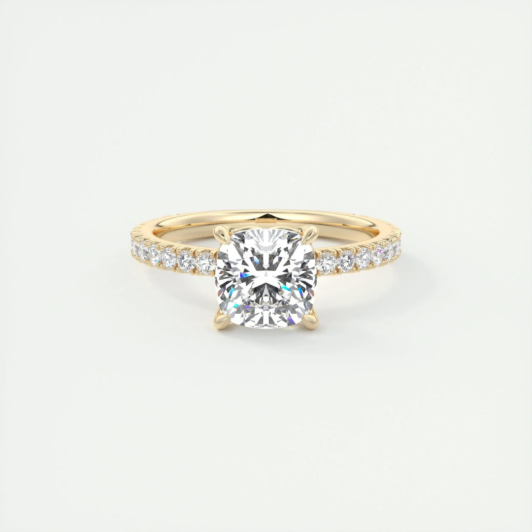 Discover cushion pave lab grown diamond engagement ring online