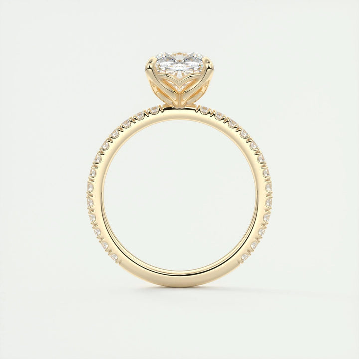 Buy cushion cut pave diamond engagement ring with free shipping