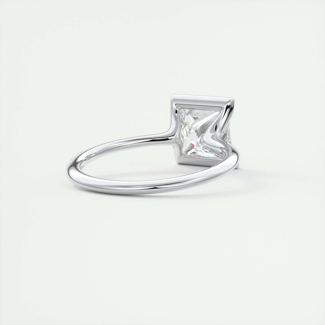 Princess cut engagement ring shown with authenticity certificate