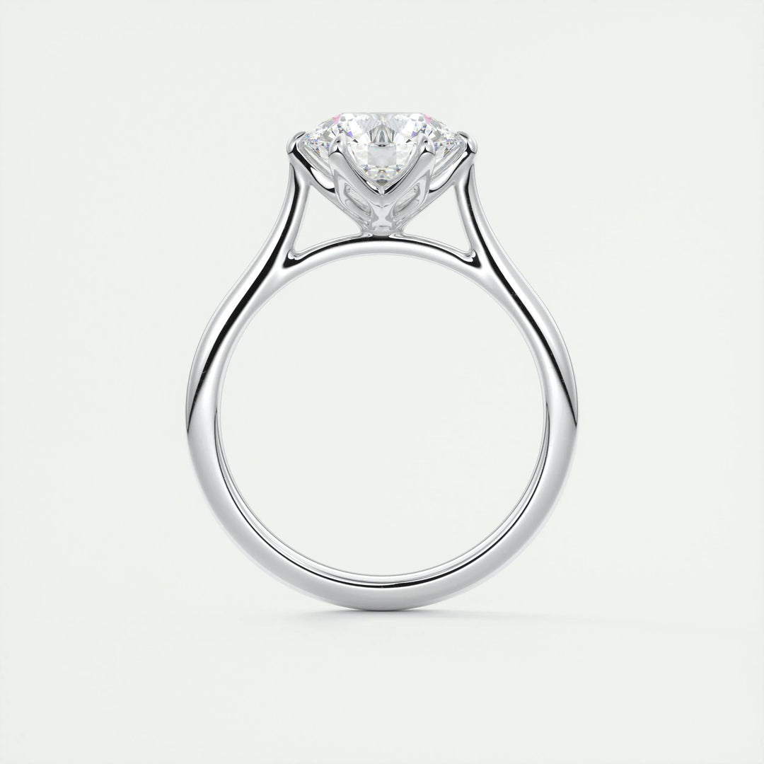 Premium round cut pave engagement ring crafted in solid gold