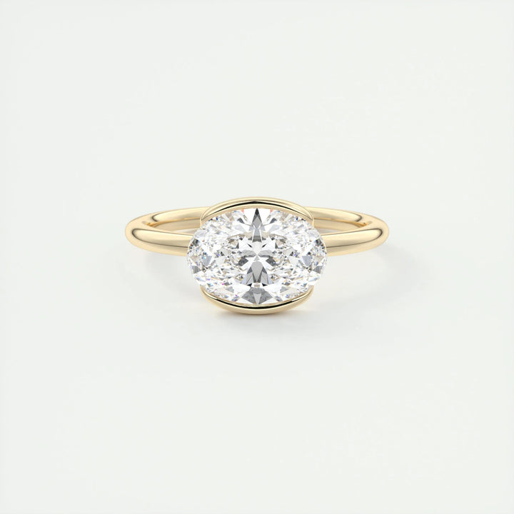 Buy oval cut bezel diamond engagement ring with free shipping