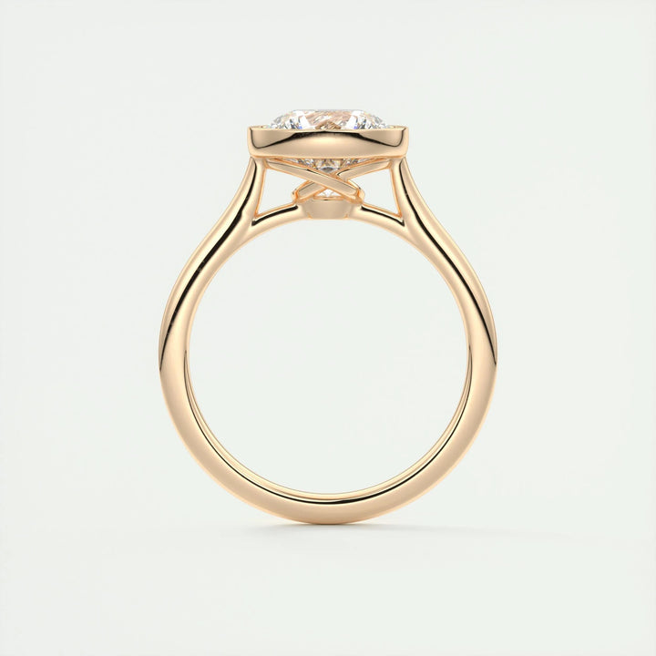 Round cut diamond ring worn on hand