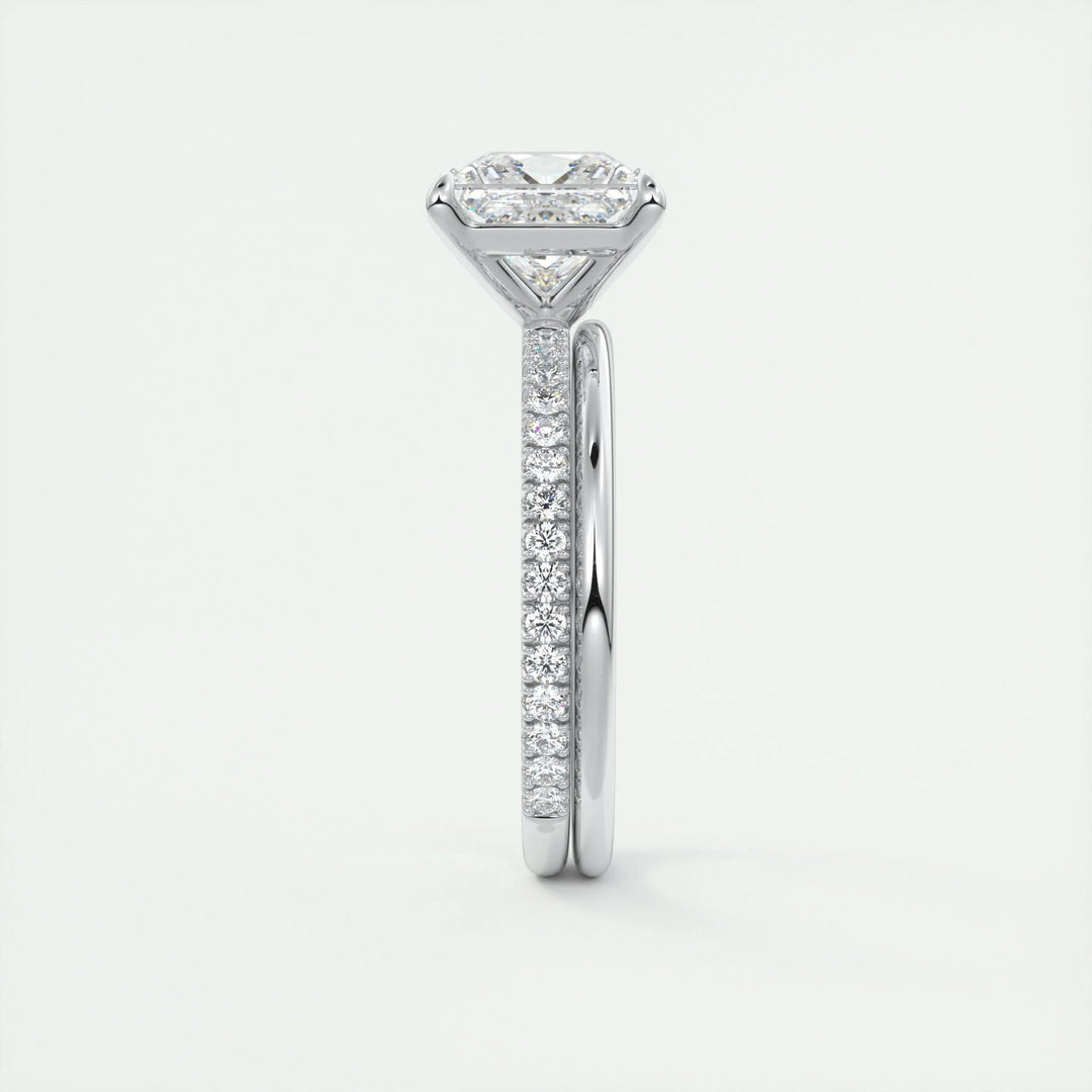 Classic princess pave engagement ring crafted for everyday wear
