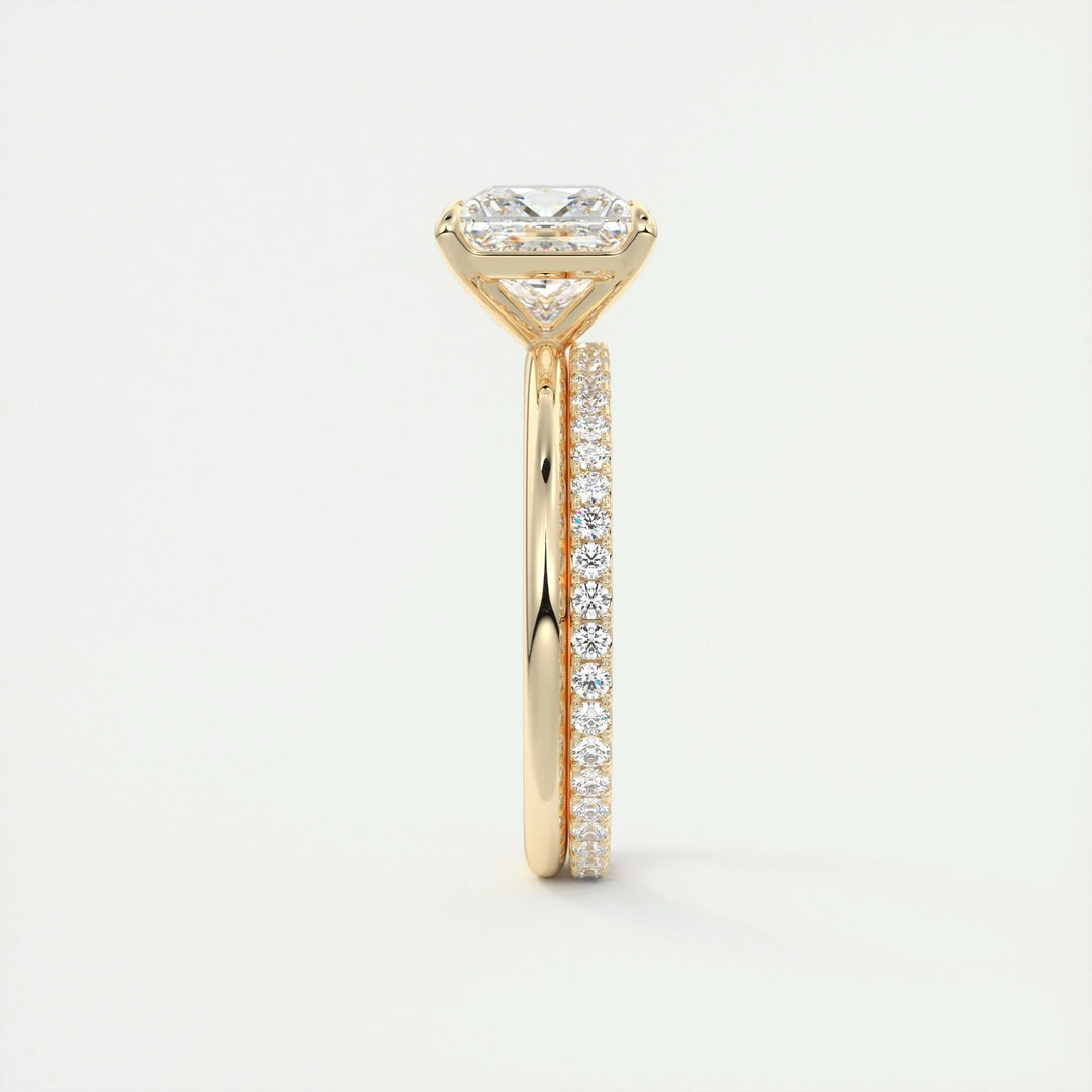 Princess cut diamond ring worn on hand