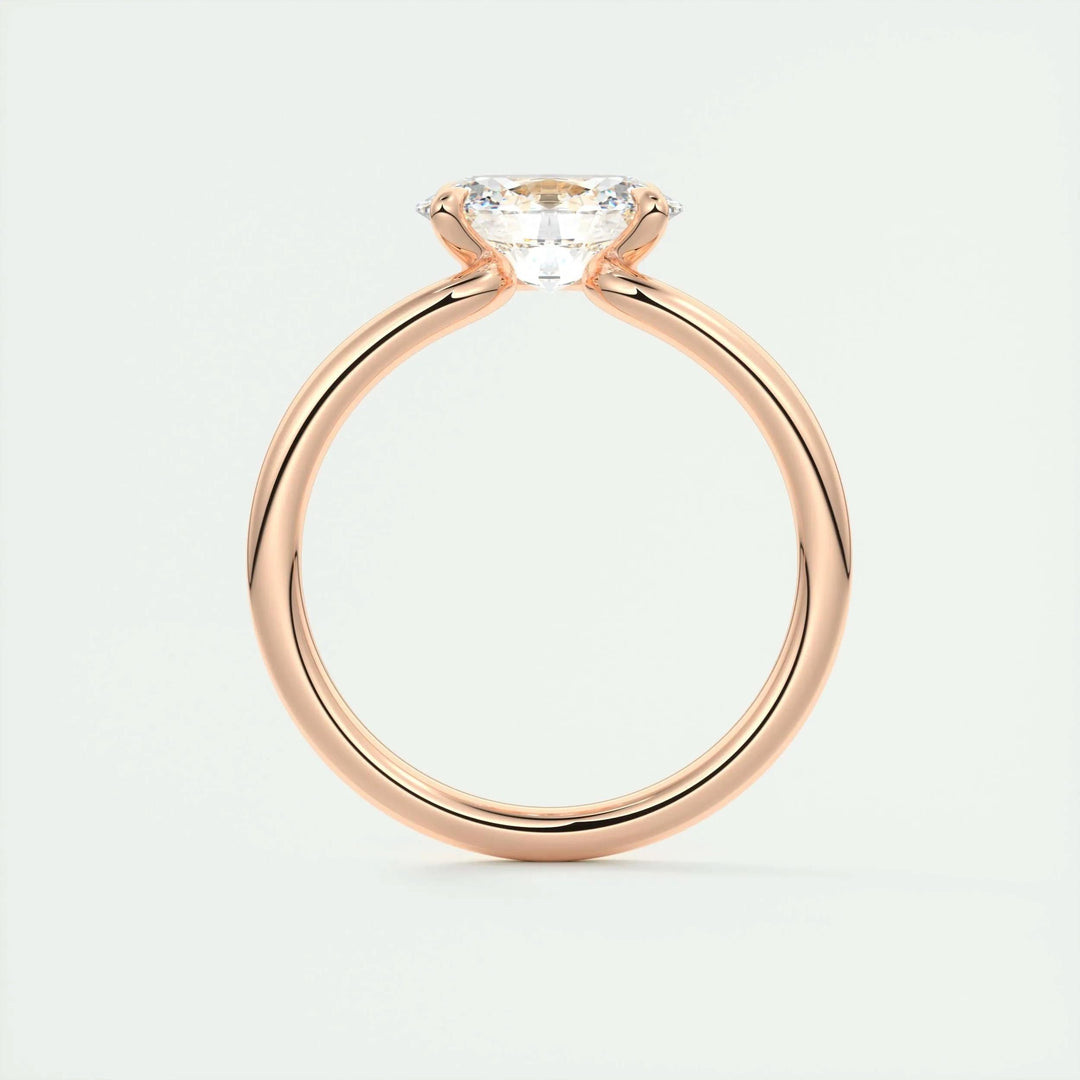 Oval cut diamond ring worn on hand
