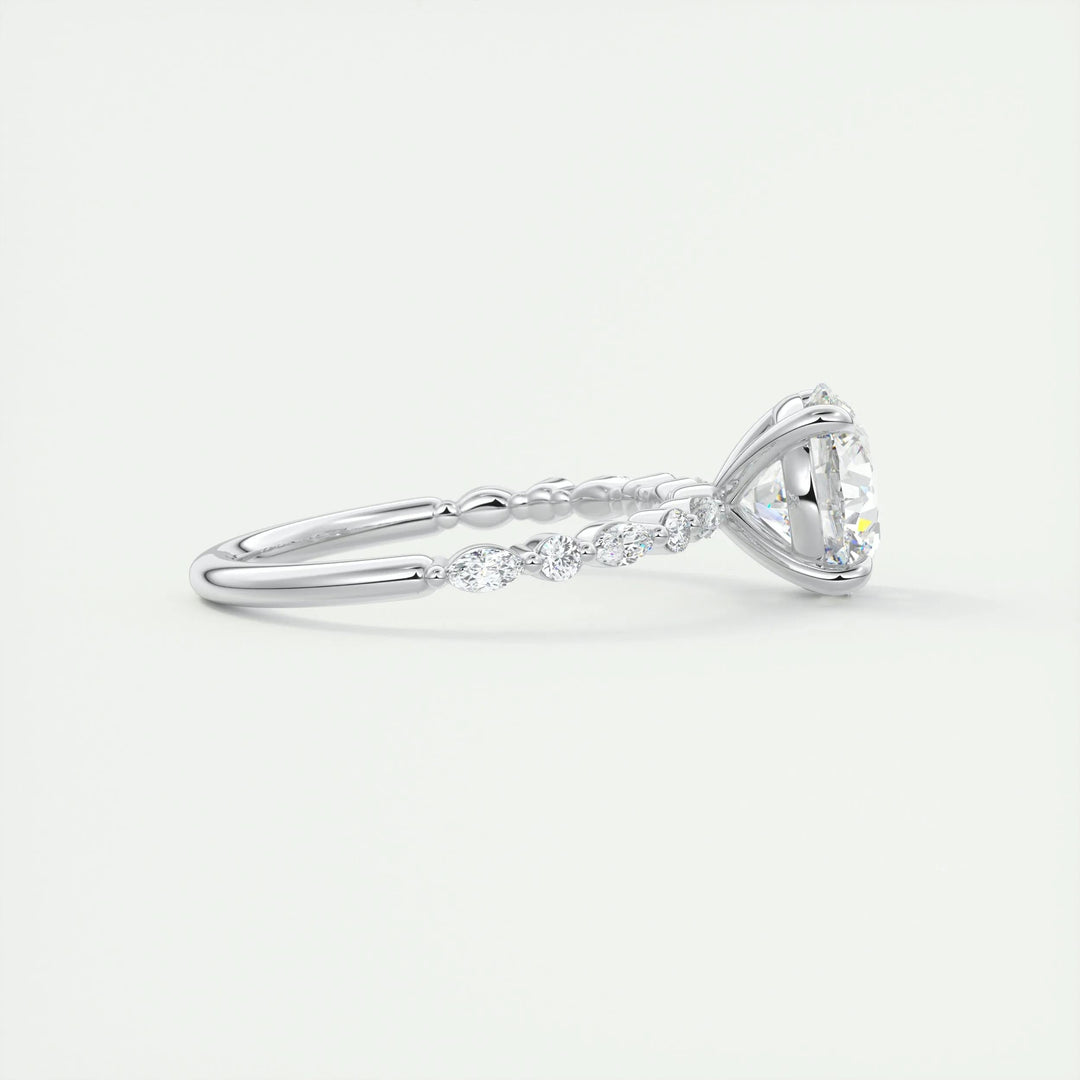 Shop the round cut pave engagement ring collection online