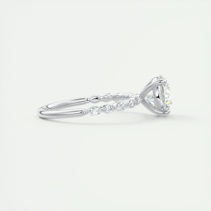 Shop the round cut pave engagement ring collection online