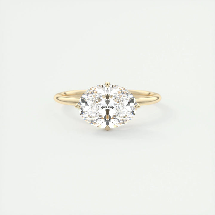 Oval hidden halo engagement ring with IGI certificate and packaging