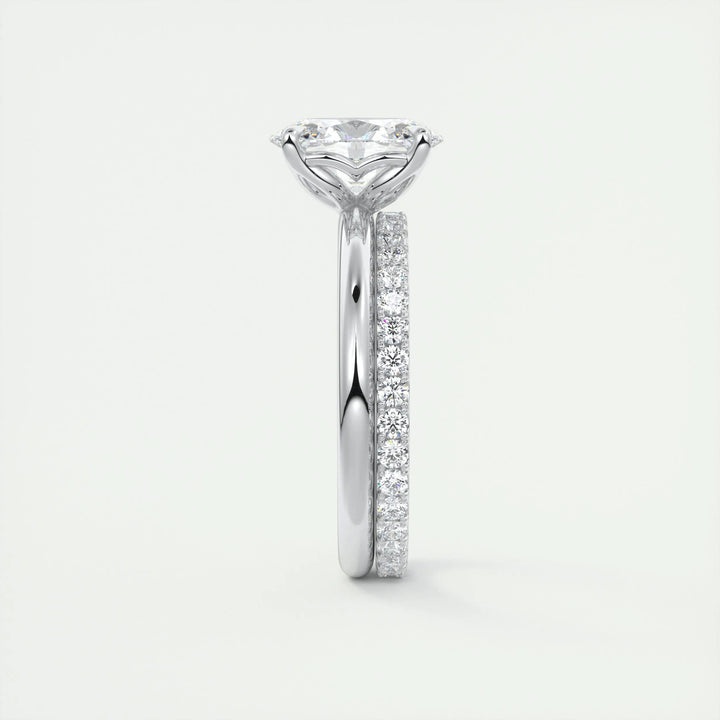 Oval cut diamond ring worn on hand