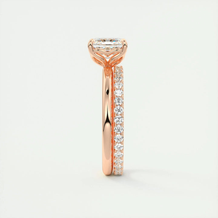Certified asscher cut diamond featured in solitaire engagement ring