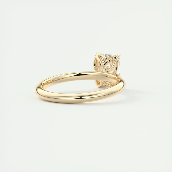 Emerald cut diamond ring worn on hand