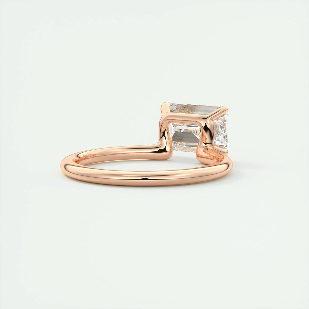 Buy emerald cut solitaire diamond engagement ring with free shipping